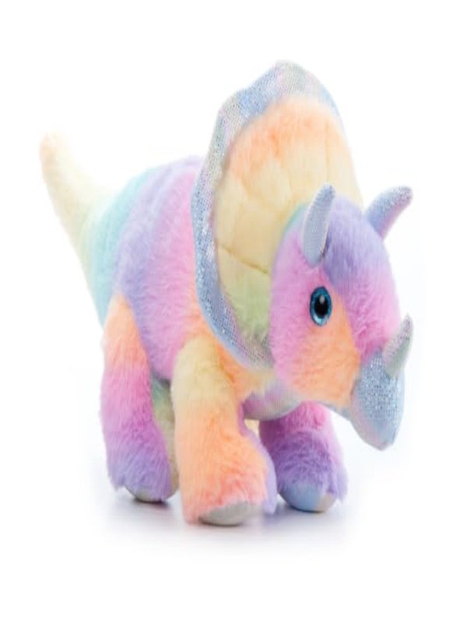 STRIDERS دمية ترايسيراتوبس القطيفة الناعمة للأطفال - قوس قزح | ديناصور محشو لطيف | ديناصور محبب ومحبوب للبنات والأولاد | لعبة قطيفة ناعمة للعب والمرح - Image 2